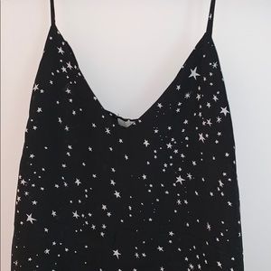 Black & White Star Flowy Tank Top